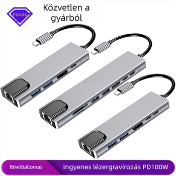ALNK AL-8IN1 bővítő dokkoló, kompatibil laptopokhoz és mobiltelefonokhoz