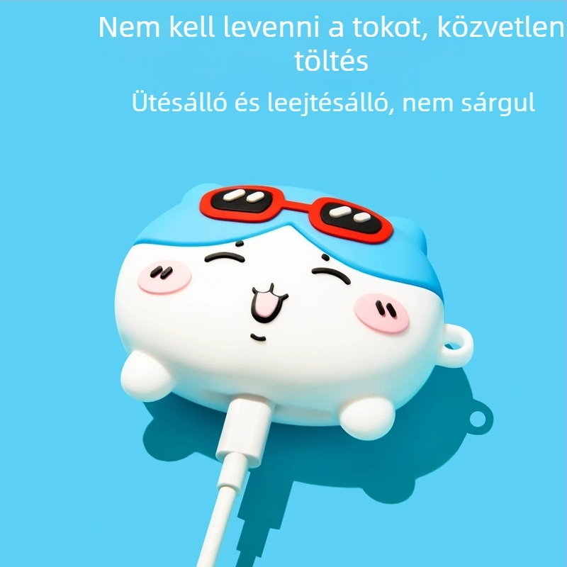 Jiyikawa szilikon védőtok AirPods Pro 3-hoz, 1/2/4 generáció – karikatúra dizájn
