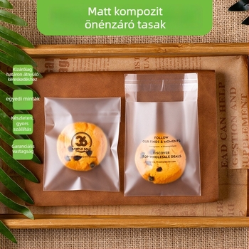 Átlátszó matt OPP öntapadós csomagoló tasak süteményekhez, kekszekhez, kenyérhez és pirítósokhoz