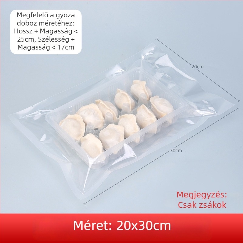 Knédli csomagoló zacskók, átlátszó nejlon zárható tasakok fagyasztott knédlihez, Happy Cat márka