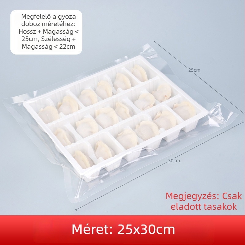 Knédli csomagoló zacskók, átlátszó nejlon zárható tasakok fagyasztott knédlihez, Happy Cat márka