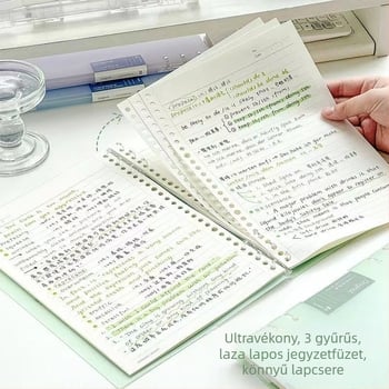 B5 vékony, elegáns jegyzetfüzet leválasztható oldalakkal, könnyű kemény borítóval, diákoknak