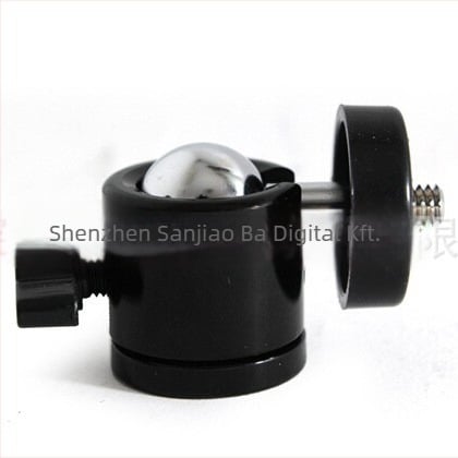 Mini gömb alakú gimbal mobiltelefonhoz és kis kamerához, 360° vízszintes és függőleges forgás, fémből készült, súly 90 g, menetes rögzítés