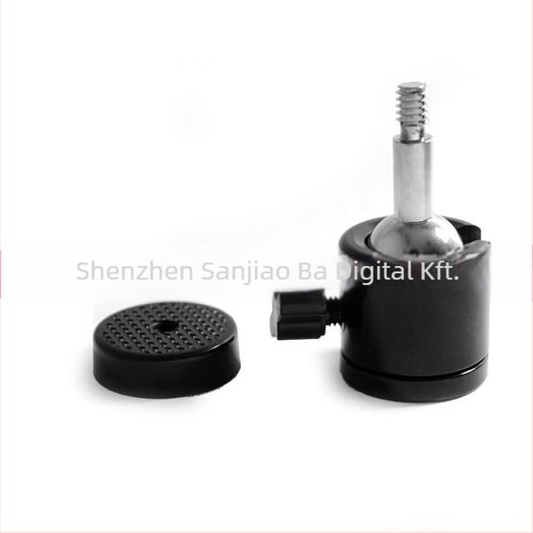 Mini gömb alakú gimbal mobiltelefonhoz és kis kamerához, 360° vízszintes és függőleges forgás, fémből készült, súly 90 g, menetes rögzítés