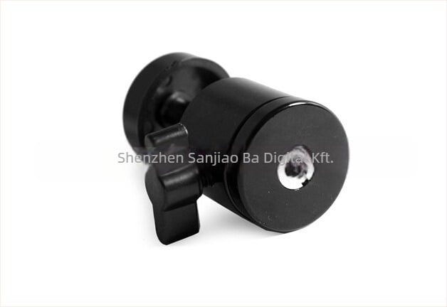 Mini gömb alakú gimbal mobiltelefonhoz és kis kamerához, 360° vízszintes és függőleges forgás, fémből készült, súly 90 g, menetes rögzítés