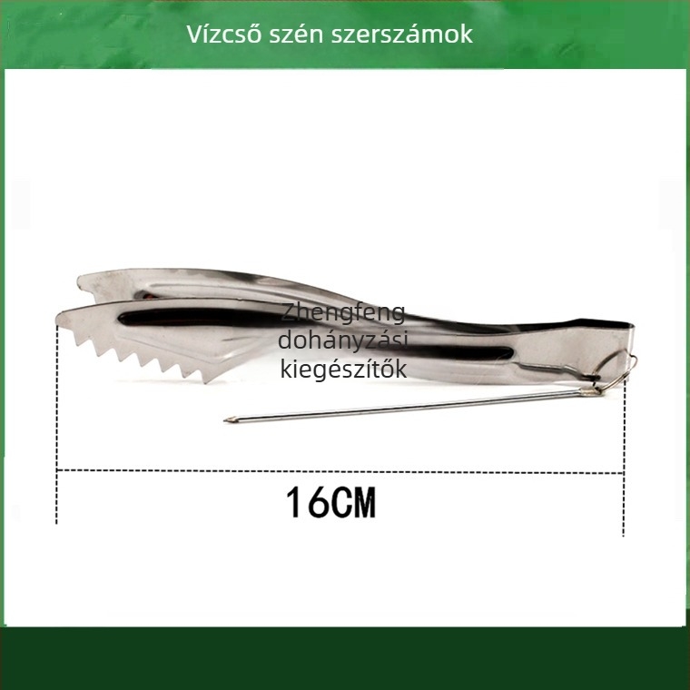 Nargilés csipesz és nyelvklip – fém felépítés, szénklipsz, rozsdamentes vas kialakítás