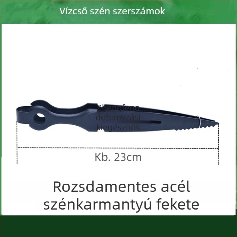 Nargilés csipesz és nyelvklip – fém felépítés, szénklipsz, rozsdamentes vas kialakítás