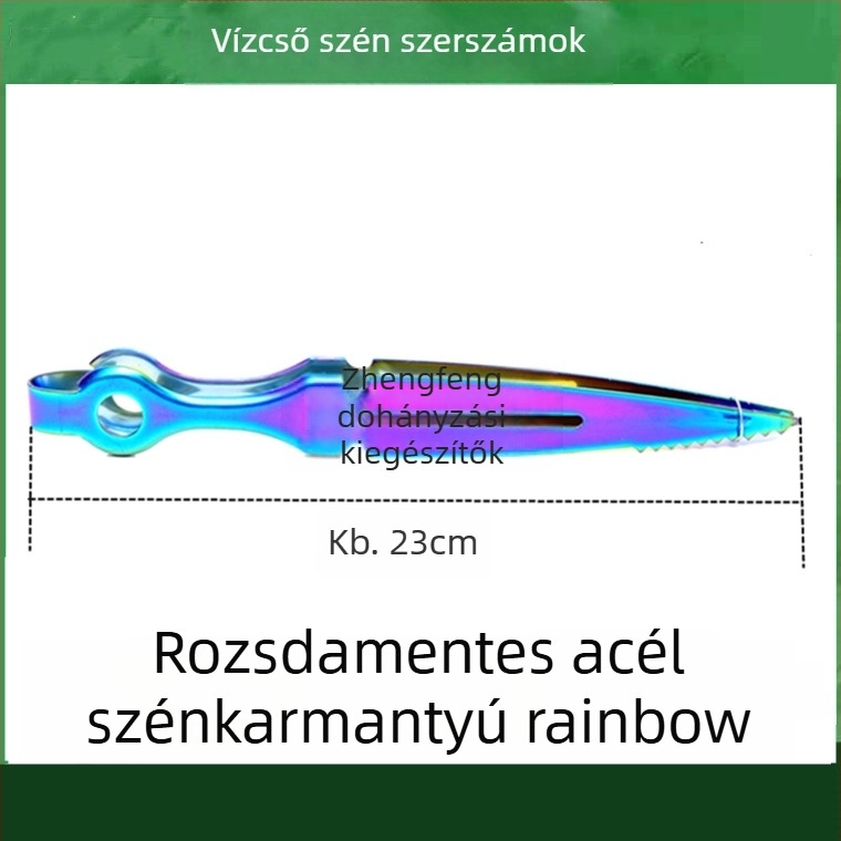 Nargilés csipesz és nyelvklip – fém felépítés, szénklipsz, rozsdamentes vas kialakítás