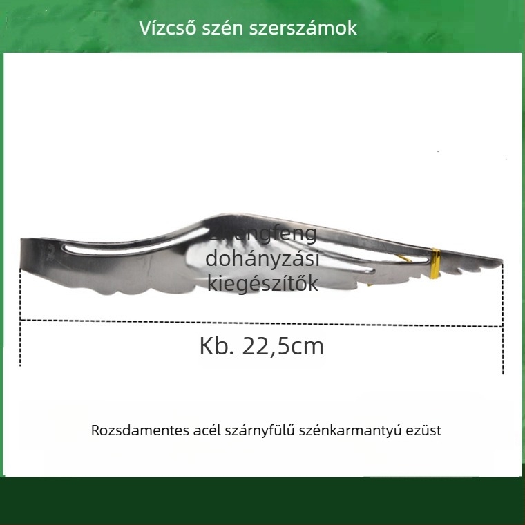 Nargilés csipesz és nyelvklip – fém felépítés, szénklipsz, rozsdamentes vas kialakítás