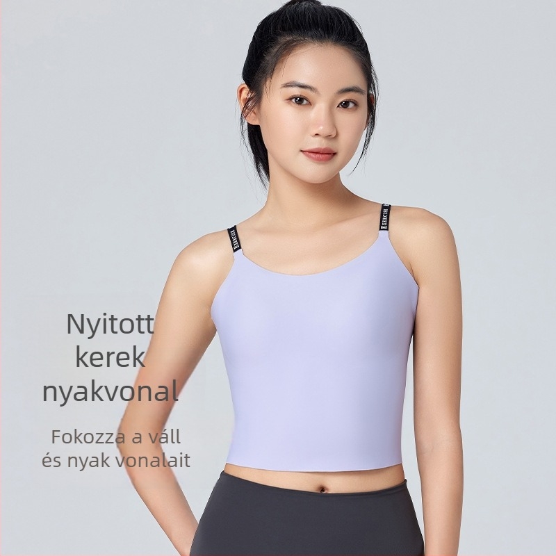 Női egyrészes sporttop, légáteresztő, gyorsan száradó és nedvességelvezető; anyag: nylon/spandex 67%/33%, beépített melltámasz