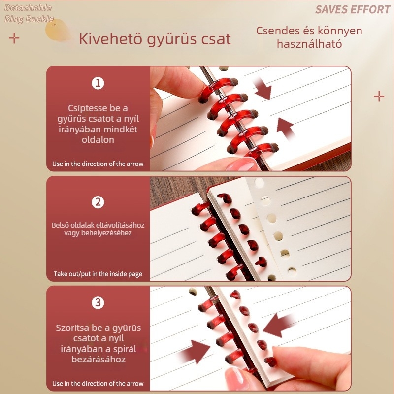Leválasztható oldalú B5-ös notesz, spirálkötés, minimalist design, vastagabb A5-ös lapokkal, diákoknak