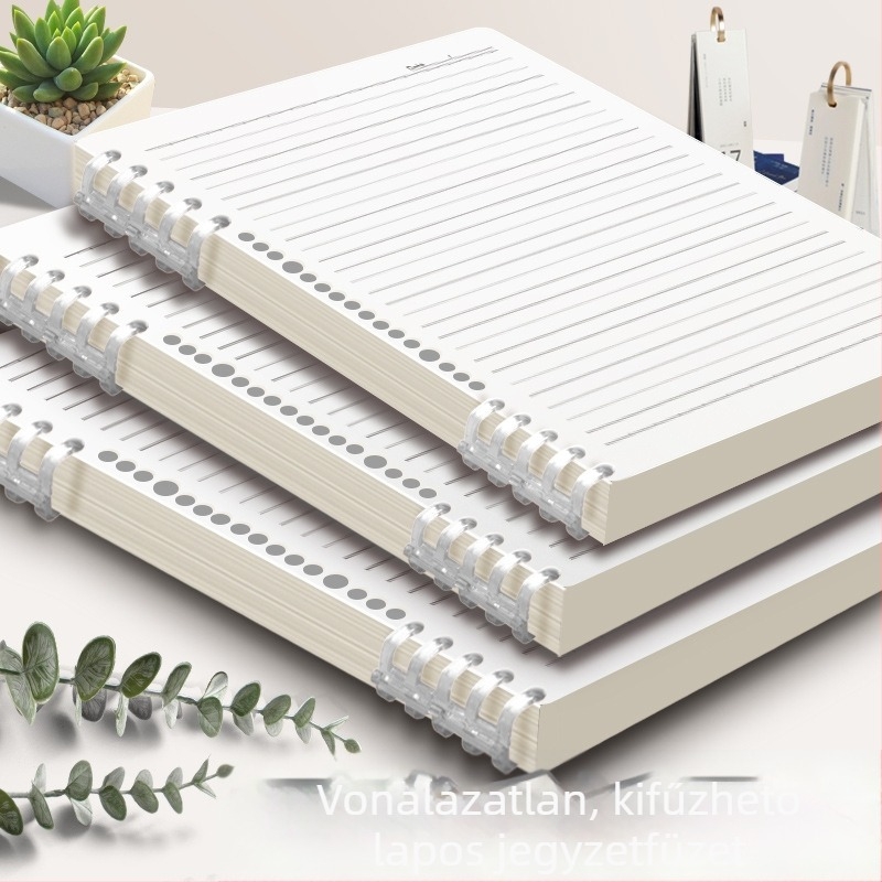 Leválasztható oldalú B5-ös notesz, spirálkötés, minimalist design, vastagabb A5-ös lapokkal, diákoknak