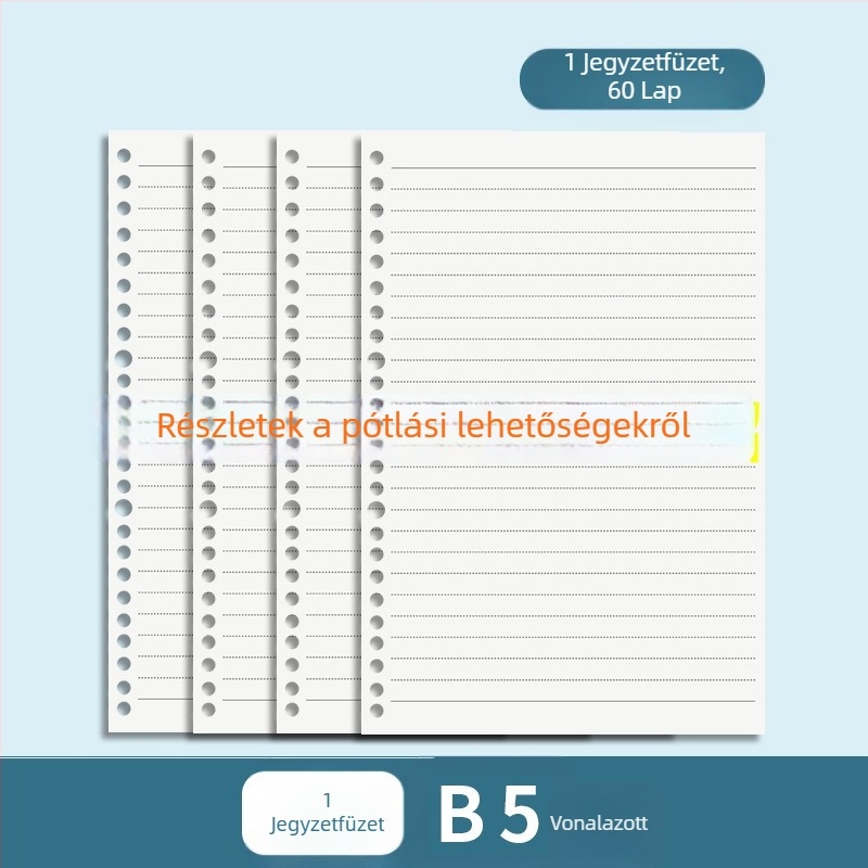 Leválasztható oldalú B5-ös notesz, spirálkötés, minimalist design, vastagabb A5-ös lapokkal, diákoknak