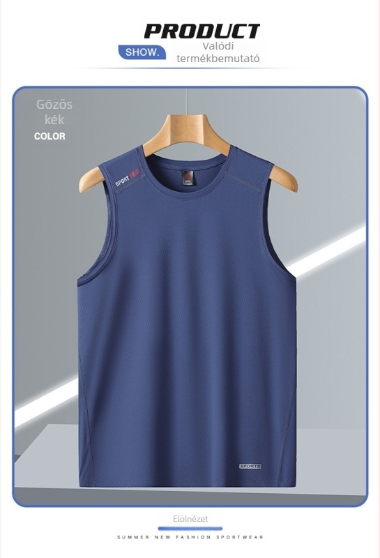 Férfi mellény ice silk anyagból, gyorsan száradó, lélegző, 88% nejlon és 12% spandex, nyár