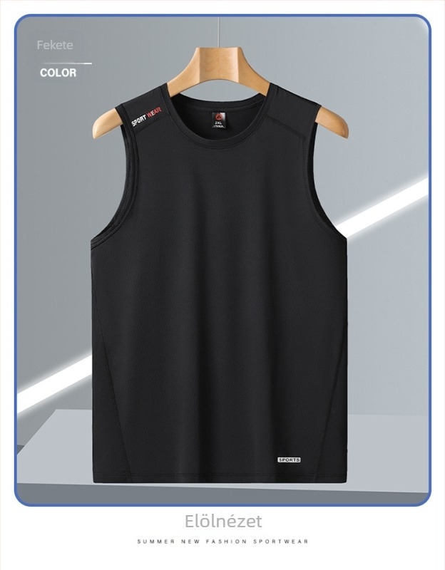 Férfi mellény ice silk anyagból, gyorsan száradó, lélegző, 88% nejlon és 12% spandex, nyár
