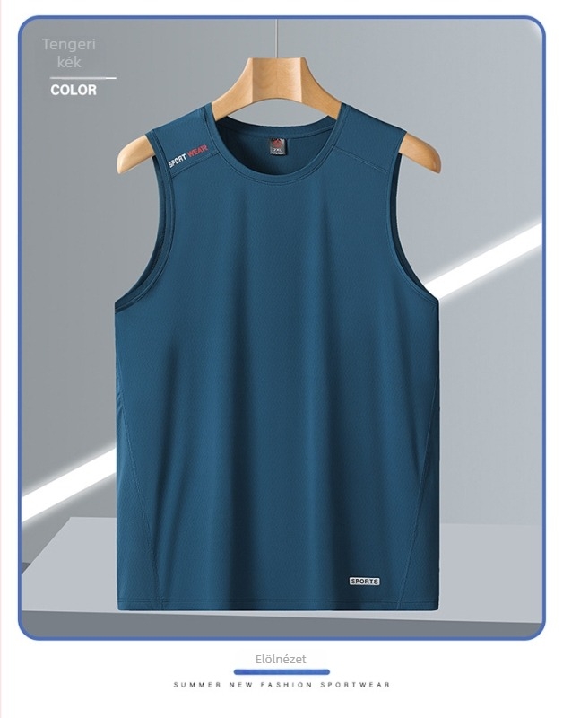 Férfi mellény ice silk anyagból, gyorsan száradó, lélegző, 88% nejlon és 12% spandex, nyár