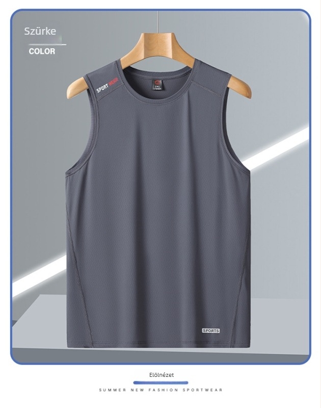 Férfi mellény ice silk anyagból, gyorsan száradó, lélegző, 88% nejlon és 12% spandex, nyár