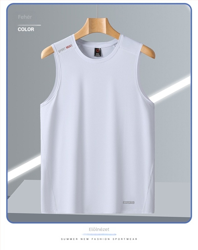 Férfi mellény ice silk anyagból, gyorsan száradó, lélegző, 88% nejlon és 12% spandex, nyár