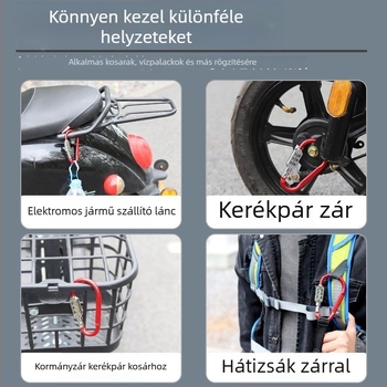 Elektromos jármű kombinációs zár sisakakasztóval, első kosárzárral és csomagtartózárral – DXs ötvözet, 88 g, elektromos autók és motorkerékpárok számára