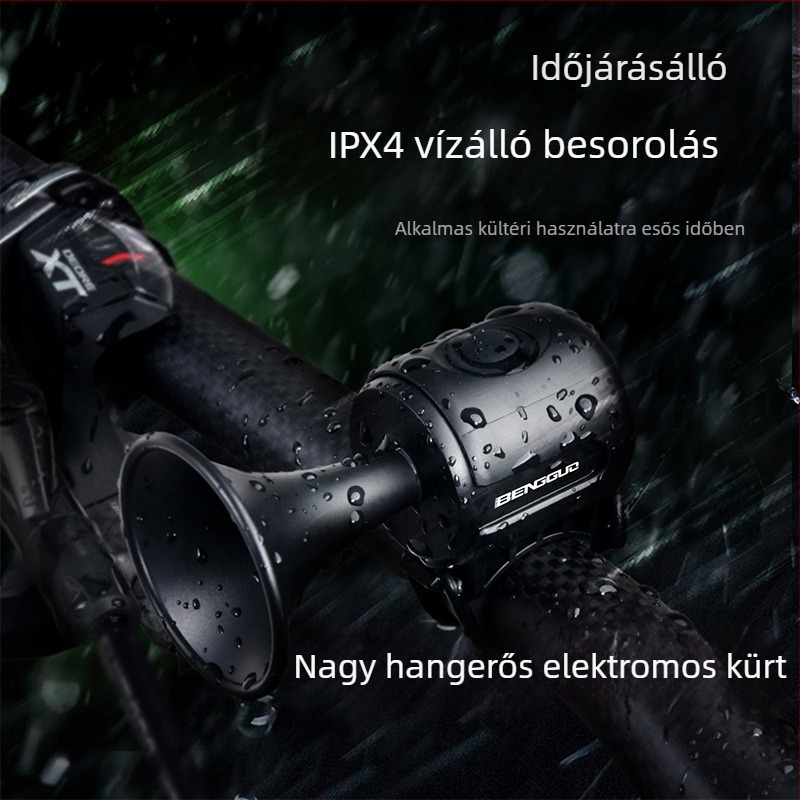 KVDI USB töltésű kerékpárcsengő ABS tokkal, BG-3509 modell, 200 mAh CR2032-akkumulátor