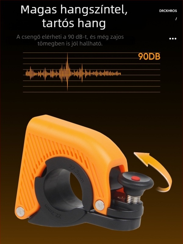 Kerékpár harang rejtett mini dizájnnal, hüvelykujj-haranggal, Drckhros Ld03, műanyag