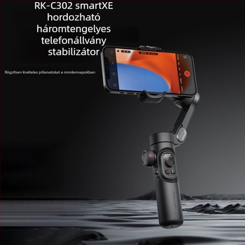Háromtengelyes okostelefon-stabilizátor arcfelismeréssel, összecsukható kézi gimbal, RK-C302, alumíniumötvözet