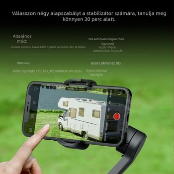 Háromtengelyes okostelefon-stabilizátor arcfelismeréssel, összecsukható kézi gimbal, RK-C302, alumíniumötvözet