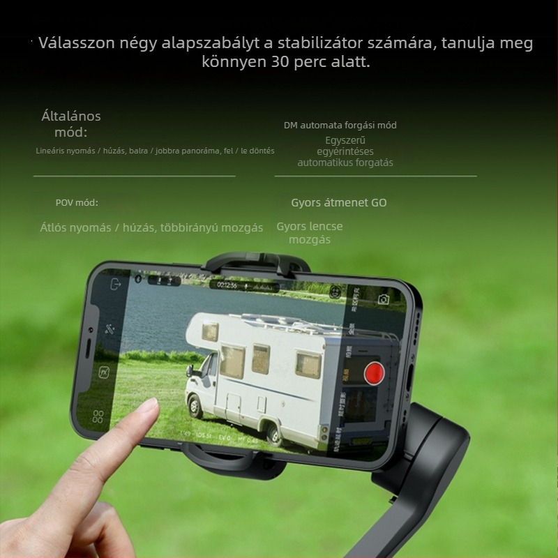 Háromtengelyes okostelefon-stabilizátor arcfelismeréssel, összecsukható kézi gimbal, RK-C302, alumíniumötvözet