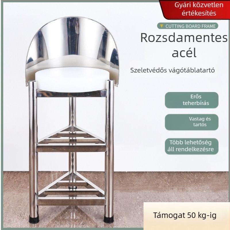 Rozsdamentes acél vágódeszka tartó, falra akasztható kivitel, tibeti stílusú Xizang, telepítés nélkül
