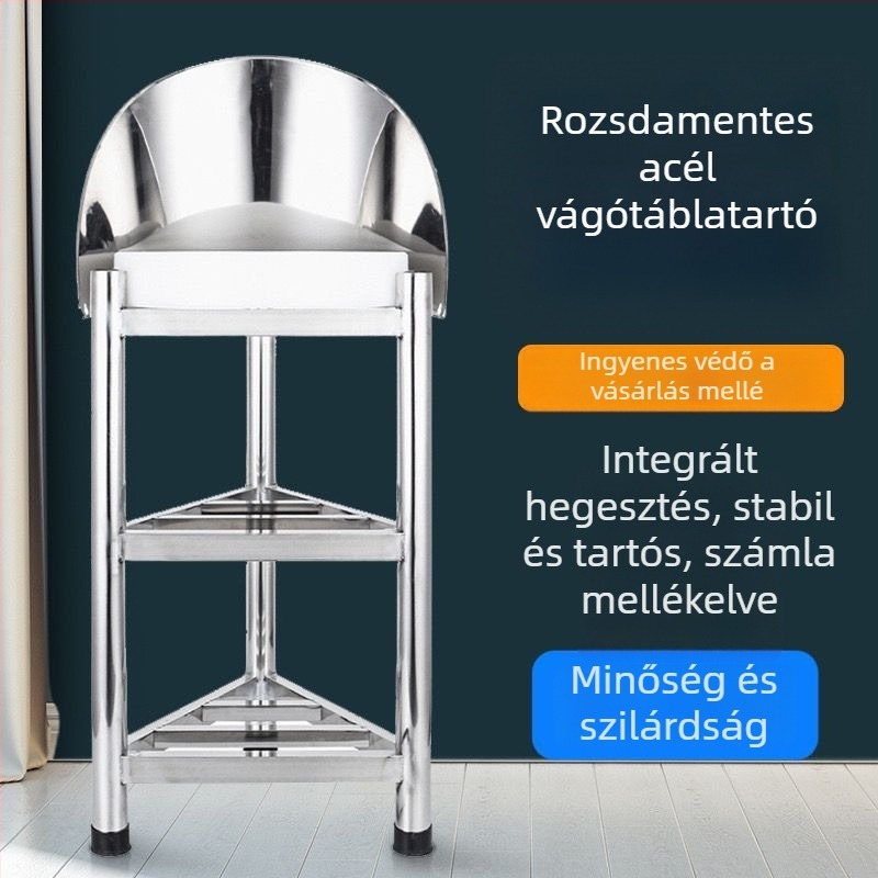 Rozsdamentes acél vágódeszka tartó, falra akasztható kivitel, tibeti stílusú Xizang, telepítés nélkül