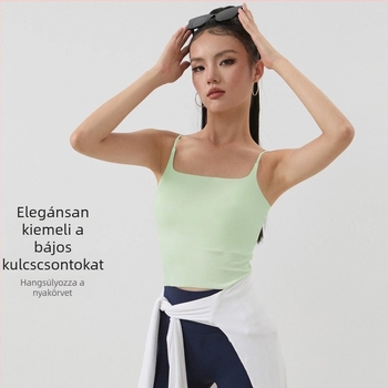 Sportos tanktop pánt nélküli, varrás nélküli, beépített melltartó betéttel - Nylon 75% (W175) (varrás nélküli; beépített melltartó betét; pánt nélküli)