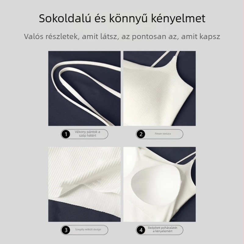 Sportos tanktop pánt nélküli, varrás nélküli, beépített melltartó betéttel - Nylon 75% (W175) (varrás nélküli; beépített melltartó betét; pánt nélküli)