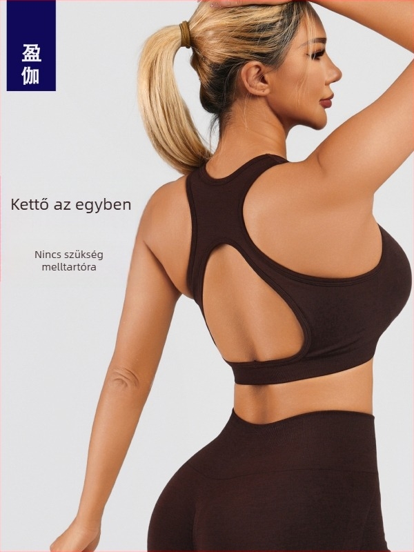I- alakú hátsó nyitott jóga sportmelltartó, beépített melltartó párnázással, karcsú szabás, gyorsan száradó, anyag: nylon/spandex/poliészter