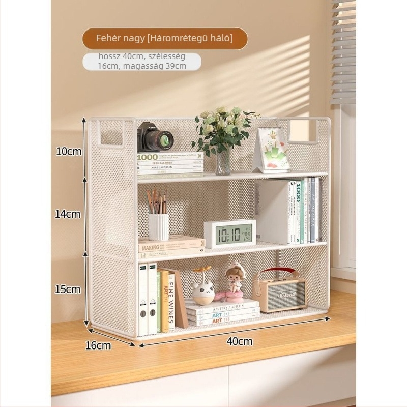 Háromszintes asztali tároló – egyszerű, modern, többrétegű rendező
