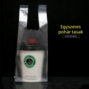 Egyszer használatos műanyag pohártaska tej-tea és szójatej pohárhoz – egy vagy két pohárhoz