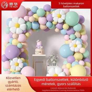 Yehua Macaron 5 hüvelykes lufilánc készlet színpaddekorációhoz, esküvői ívhez és születésnapi bulikhoz