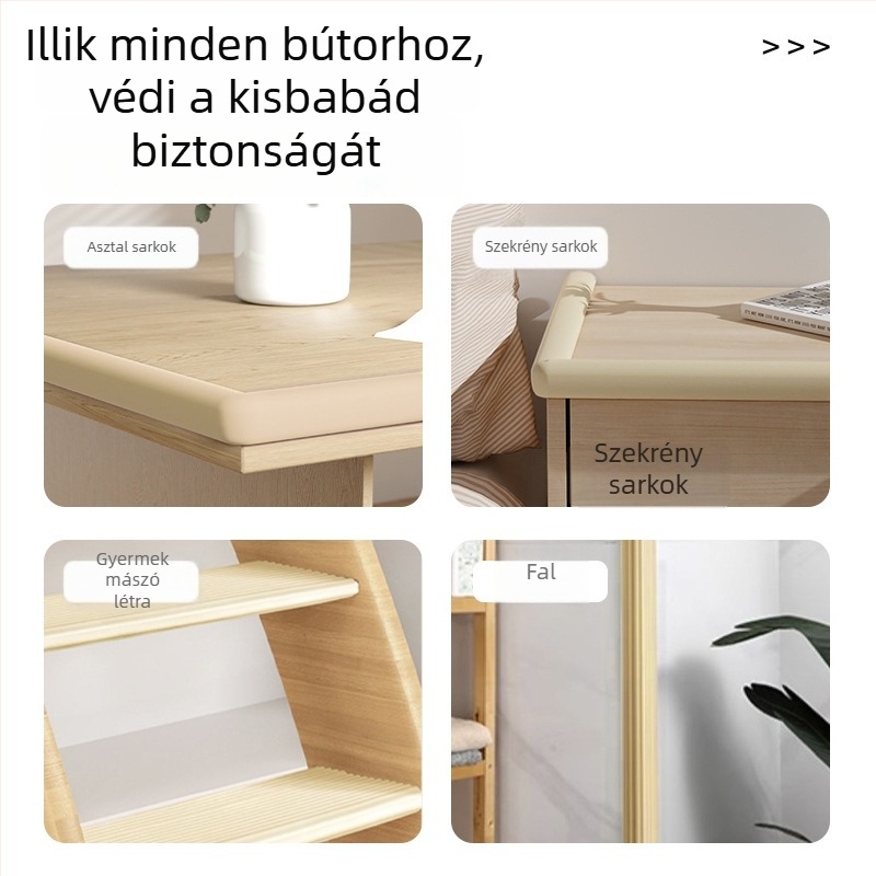 Vastagított és szélesebb baba- és gyerekbiztonsági sarkvédő szalagok kávéasztalhoz