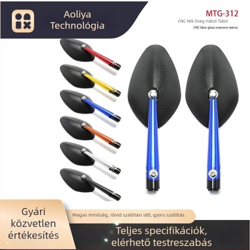 Motorkerékpár visszapillantó tükör - alumíniumötvözet, CNC öntvény, modell OLIA-312, univerzális illesztés, közlekedéshez