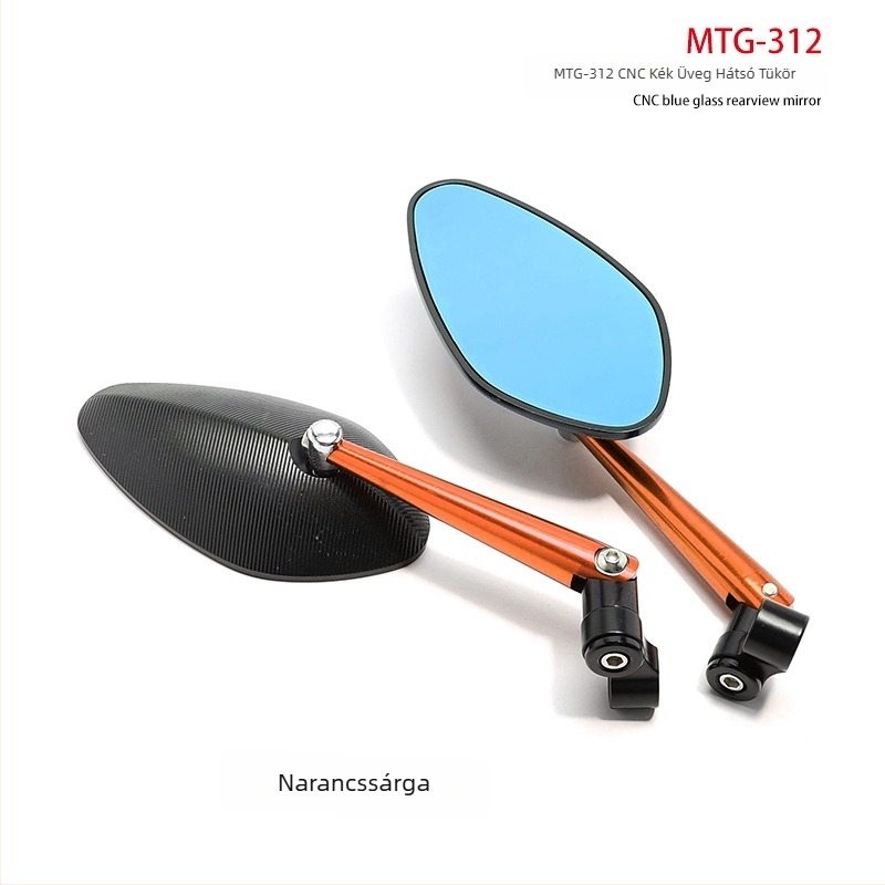 Motorkerékpár visszapillantó tükör - alumíniumötvözet, CNC öntvény, modell OLIA-312, univerzális illesztés, közlekedéshez