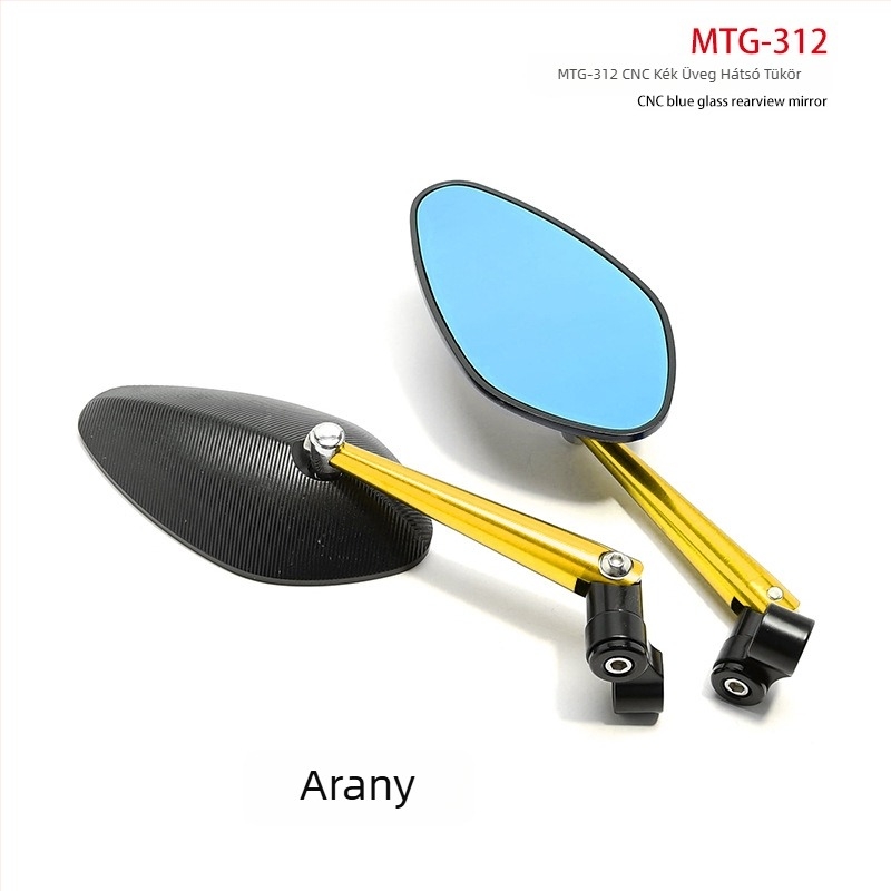 Motorkerékpár visszapillantó tükör - alumíniumötvözet, CNC öntvény, modell OLIA-312, univerzális illesztés, közlekedéshez