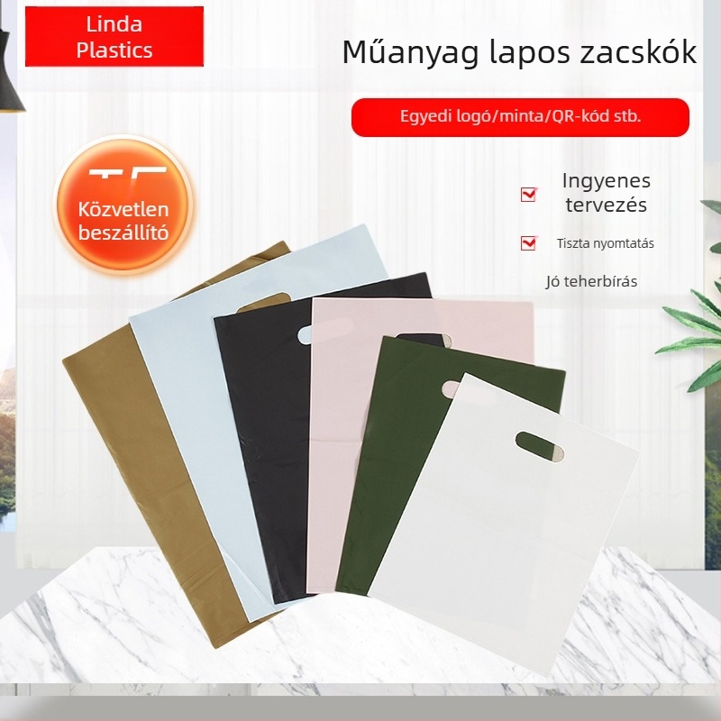 PE lapos üres ruházati zacskó, dupla réteg vastagság 12 Silk, általános csomagolási felhasználás, napi termelés 10 000