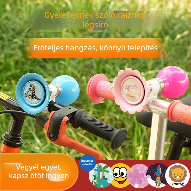 INWILD IW81514 Vasból készült kerékpár kürt és csengő gyerekeknek – fém kiegészítő hegyi kerékpárokhoz, kerékpárokhoz egyensúlyhoz és rollerekhez