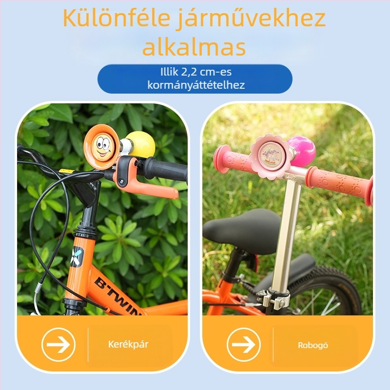 INWILD IW81514 Vasból készült kerékpár kürt és csengő gyerekeknek – fém kiegészítő hegyi kerékpárokhoz, kerékpárokhoz egyensúlyhoz és rollerekhez