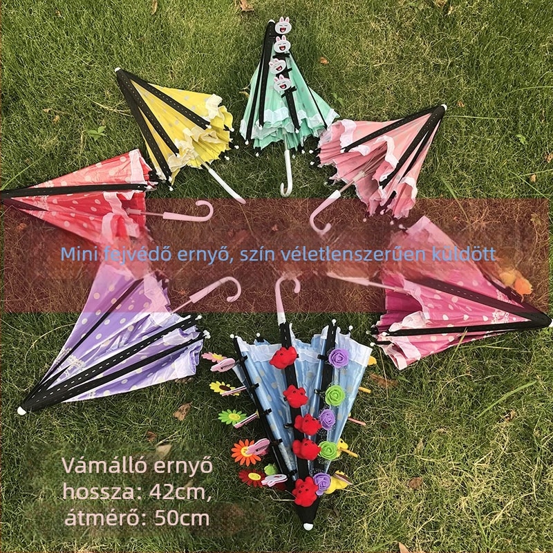 Hosszú nyeletű esernyő 8 vas bordával, vas fogantyúval, kézi nyitás, 190T anyag