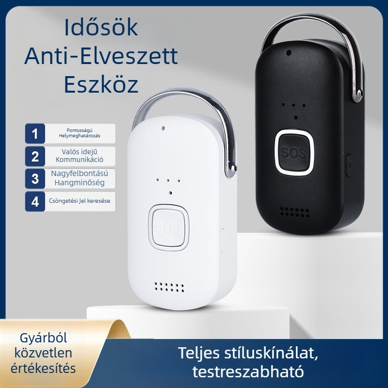 Időseknek szóló GPS nyomkövető kétirányú hívással, valós idejű nyomkövetés, 1200mAh akkumulátor, Android és iOS kompatibilis, modell H02