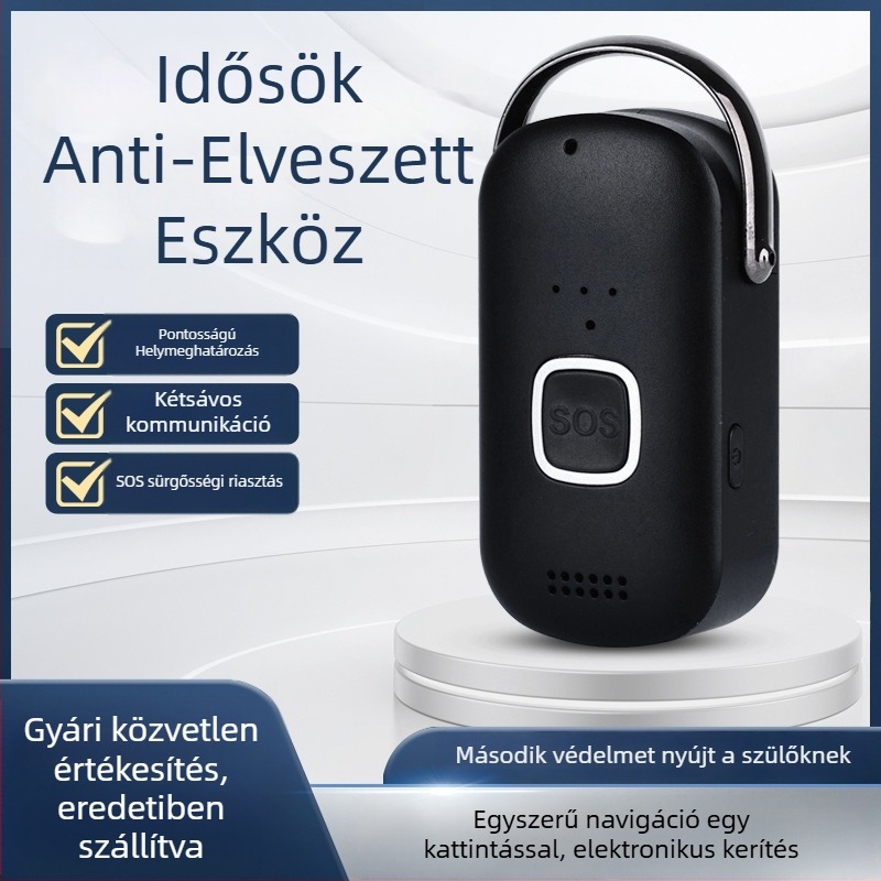 Időseknek szóló GPS nyomkövető kétirányú hívással, valós idejű nyomkövetés, 1200mAh akkumulátor, Android és iOS kompatibilis, modell H02