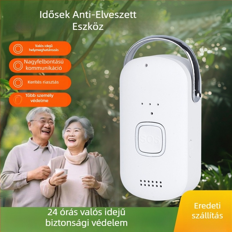 Időseknek szóló GPS nyomkövető kétirányú hívással, valós idejű nyomkövetés, 1200mAh akkumulátor, Android és iOS kompatibilis, modell H02