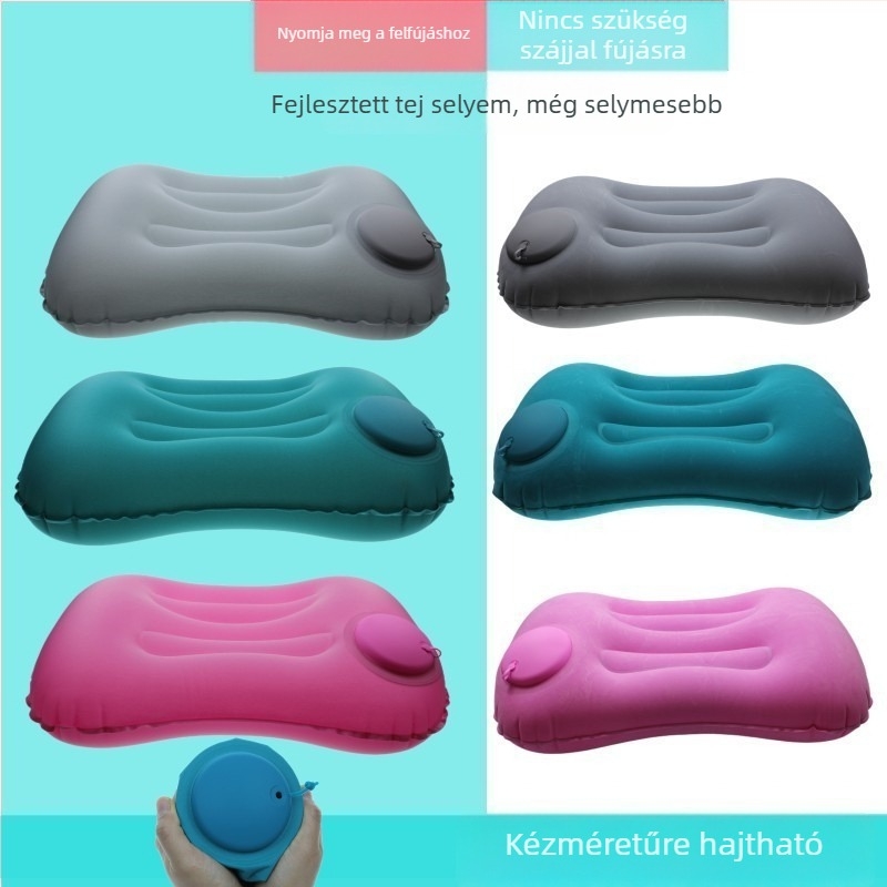 Felfújható párna - PVC, 0,1 cm vastagság, Modell 08, összecsukható, modern minimális stílus, nyomásalapú felfújás