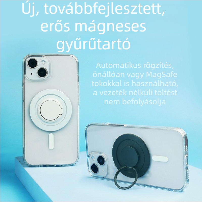Mágneses telefonállvány asztali használatra, alumíniumötvözetből, hordozható, 360°-os forgás, MagSafe gyűrűtartó