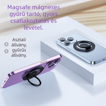 MagSafe mágneses gyűrűtartó asztali telefonhoz, iPhone 15 kompatibilis – fém kivitel